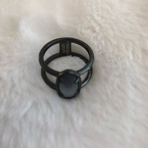 Kendra Scott dark grey stone ring